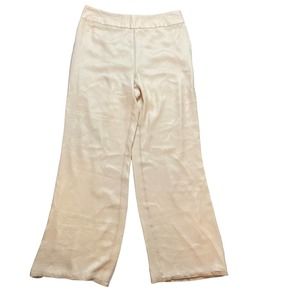 St John’s Evening Womens Pants Sz 10 100% Silk Champagne Wide Leg Palazzo
